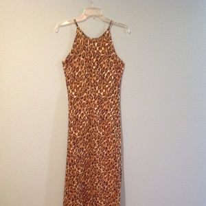 Floor length leopard evening gown